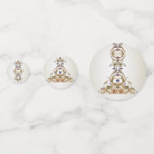 Wit Goud Bloemen Tafel Confetti (Achterkanten)