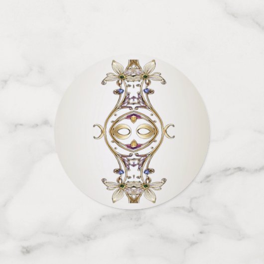 Wit Goud Bloemen Tafel Confetti (Kleine voorkant)