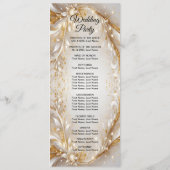 Wit Goud Bloemen Trouwprogramma Programmakaart (Achterkant)