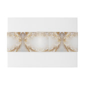 Wit Goud Bloemen Uitnodiging Belly Band Uitnodigingen Wikkel (Achterkant Voorbeeld)