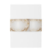 Wit Goud Bloemen Uitnodiging Belly Band Uitnodigingen Wikkel (Achterkant Voorbeeld)