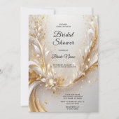 Wit Goud Bloemen Vrijgezellenfeest Kaart (Voorkant)