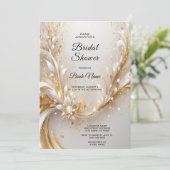 Wit Goud Bloemen Vrijgezellenfeest Kaart (Staand voorkant)