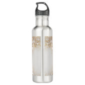 Wit Goud Bloemen Waterfles Waterfles (Achterkant)