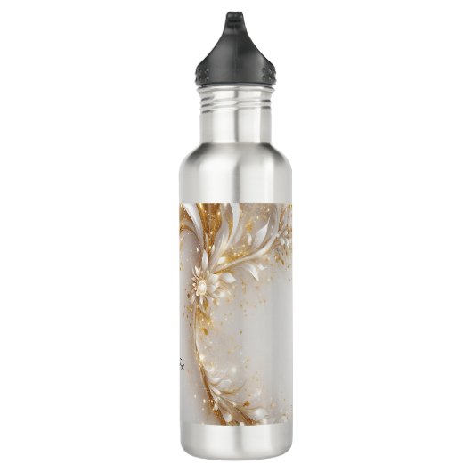 Wit Goud Bloemen Waterfles Waterfles (Rechts)
