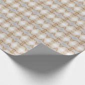 Wit Goud Bloemen Wrapping Papier (Hoek)