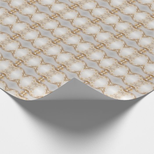 Wit Goud Bloemen Wrapping Papier (Hoek)