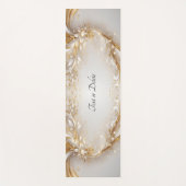 Wit Goud Bloemen Yoga Mat (Voorkant)