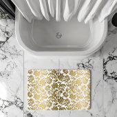 Wit & Goud Bloemendamaskerpatroon Badmat