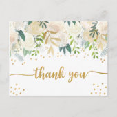 Wit goud bloemendank u briefkaart (Voorkant)