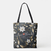 Wit Goud Bloemenkrans Bruiloft Liefde Bedankt Cade Tote Bag (Achterkant)