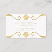 Wit & Goud Bloemmotief Eenvoudig Elegant Luxe Vrou Visitekaartje (Achterkant)