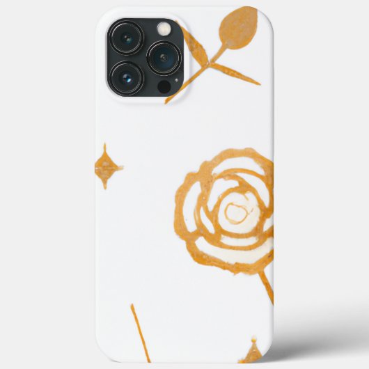 Wit & Goud Bord Roos Bloemenpatroon Case-Mate iPhone Case (Achterkant)