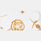 Wit & Goud Bord Roos Bloemenpatroon Case-Mate iPhone Case (Achterkant (horizontaal))
