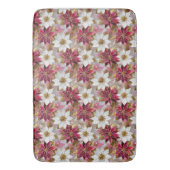 Wit Goud Bourgondië Roze Kerstmis Poinsettias Badmat (Voorkant Verticaal)