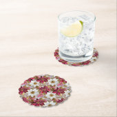 Wit Goud Bourgondië Roze Kerstmis Poinsettias Kartonnen Onderzetters (Insitu)