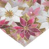 Wit Goud Bourgondië Roze Kerstmis Poinsettias Medium Tafelloper (Hoek)