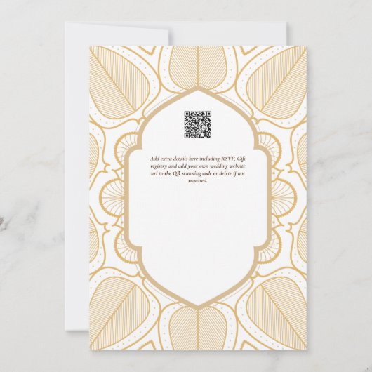 Wit Goud Bruiloft Thema  Elegant Classy Kaart (Achterkant)