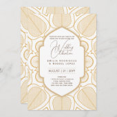 Wit Goud Bruiloft Thema Elegant Classy Kaart (Voorkant / Achterkant)