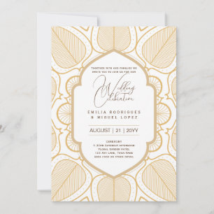 Wit Goud Bruiloft Thema  Elegant Classy Kaart