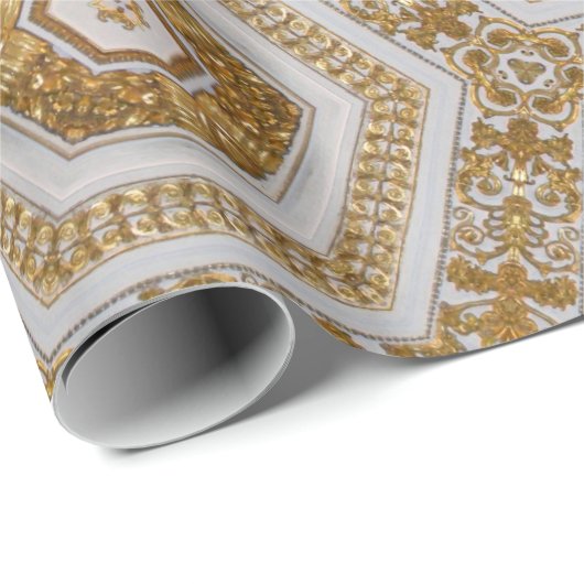 Wit & Goud Cadeaupapier (Rol Hoek)