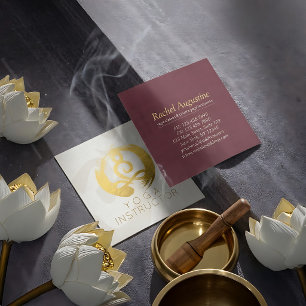 Wit Goud Calligrafie Yoga Meditatie ZEN Symbool Vierkante Visitekaartje
