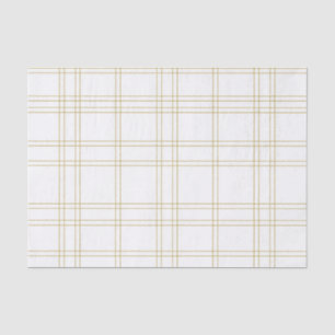 Wit & Goud Chic Mode Plaid Patroon Print Tissuepapier