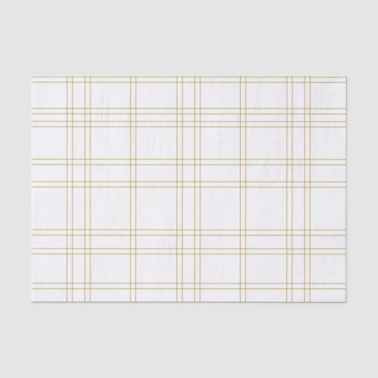 Wit & Goud Chic Mode Plaid Patroon Print Tissuepapier (Voorkant)