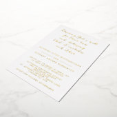 Wit & Goud Christelijk Script Wedding Folie Uitnodiging (Gedraaid)