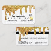 Wit Goud Chunky Glitter Dikke Druppels Credit Visitekaartje (Voorkant / Achterkant)