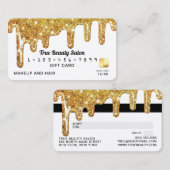 Wit Goud Chunky Glitter Dikke Druppels Gift Credit Visitekaartje (Voorkant / Achterkant)