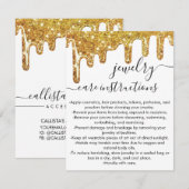 Wit Goud Chunky Glitter Druppelt Sieraden Care Kaa Notitiekaartje (Voorkant / Achterkant)