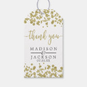 Wit & Goud Confetti bruiloft dank u Cadeaulabel (Voorkant)