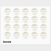 Wit & Goud Confetti Bruiloft Dank u Favor Ronde Sticker (Vel)