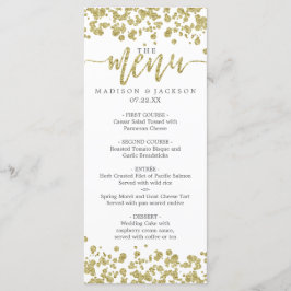 Wit & Goud Confetti Bruiloft Menu