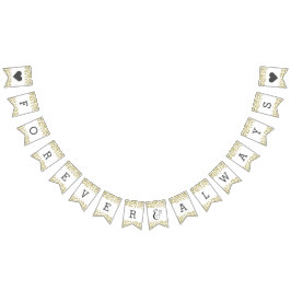 Wit & Goud Confetti bruiloft voor altijd Vlaggetjes