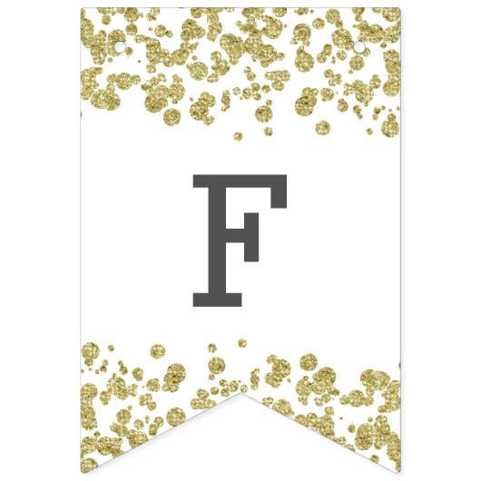 Wit & Goud Confetti bruiloft voor altijd Vlaggetjes (Tweede vlag)