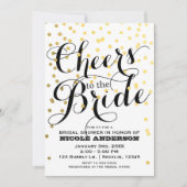 Wit & Goud Confetti Folie CHEERS Bruiloftsfeest Kaart (Voorkant)