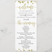 Wit & Goud Confetti huwelijksprogramma Programmakaart (Voorkant)