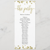 Wit & Goud Confetti huwelijksprogramma Programmakaart (Achterkant)