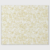 Wit Goud Confetti Muzieknoten Verjaardag Cadeaupapier (Vlak)