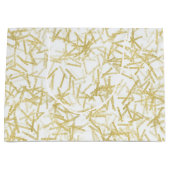 Wit Goud Confetti Muzieknoten Verjaardag Groot Cadeauzakje (Voorkant)