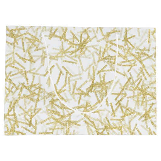 Wit Goud Confetti Muzieknoten Verjaardag Groot Cadeauzakje (Achterkant)