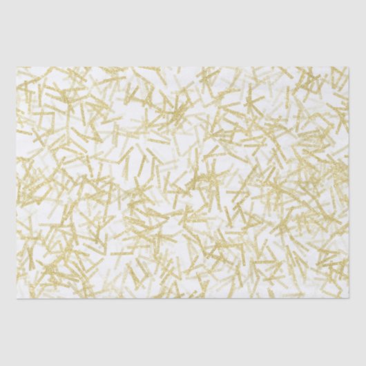 Wit Goud Confetti Muzieknoten Verjaardag Tissuepapier (Voorkant)