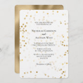 Wit Goud Confetti Stippen Bruiloft Kaart (Voorkant / Achterkant)