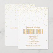 Wit & Goud Confetti Stippen Oefendinerkaart Kaart (Voorkant / Achterkant)