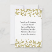 Wit & Goud Confetti Tafel Nummer Zitplaatskaart Kaart (Achterkant)