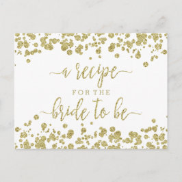 Wit & Goud Confetti Vrijgezellenfeest Recept Kaart