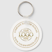 Wit Goud Custom Business Logo Promotionele Sleutelhanger (Voorkant)