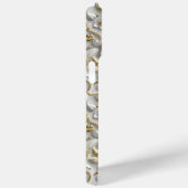 Wit Goud Decoratieve 3D Flora Bloemen Case-Mate iPhone Case (Achterkant / Rechts)